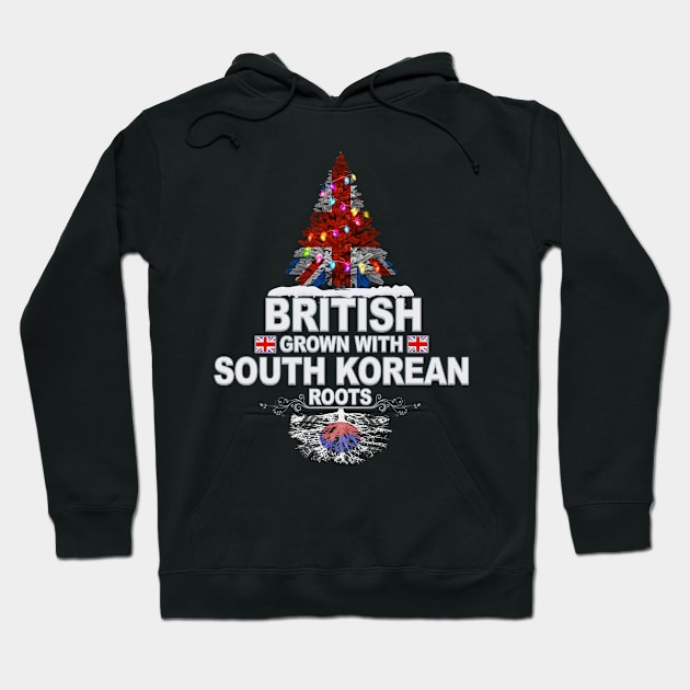 British Grown With South Korean Roots - Gift for South Korean With Roots From South Korea Hoodie by Country Flags